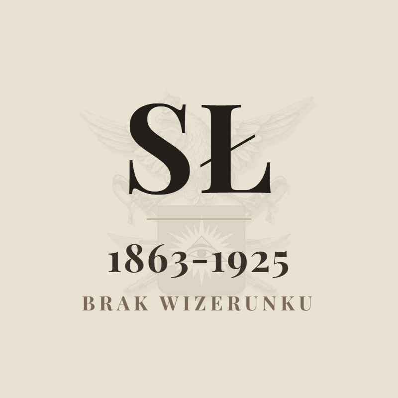 Brak zachowanego wizerunku - kafel zastępczy z inicjałami SŁ na tle godła Towarzystwa